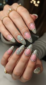10. Rhinestone Nails