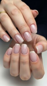 3. Glitter Milky Pink Nails
