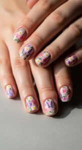7. Floral Nails