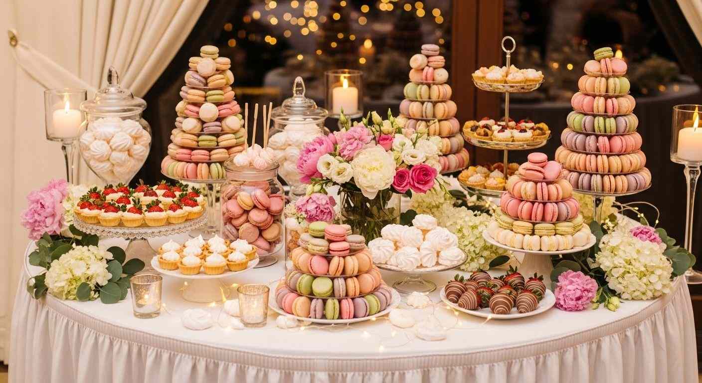 10 Stunning Macaron Wedding Dessert Table Ideas