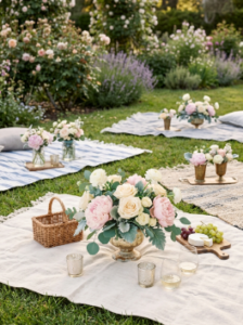 1. Pastel Flower Centerpieces
