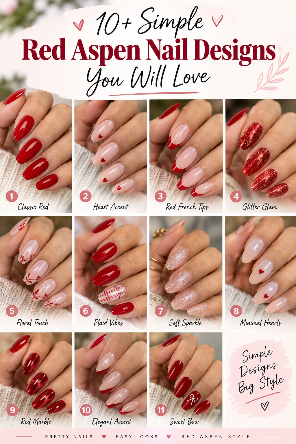 10+ Simple Red Aspen Nail Designs You Will Love