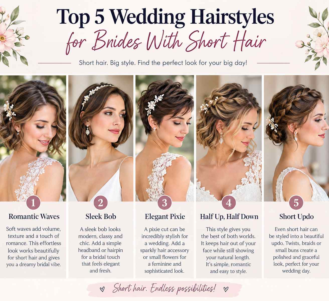 Top 5 Wedding Hairstyles for Brides With Short Hair