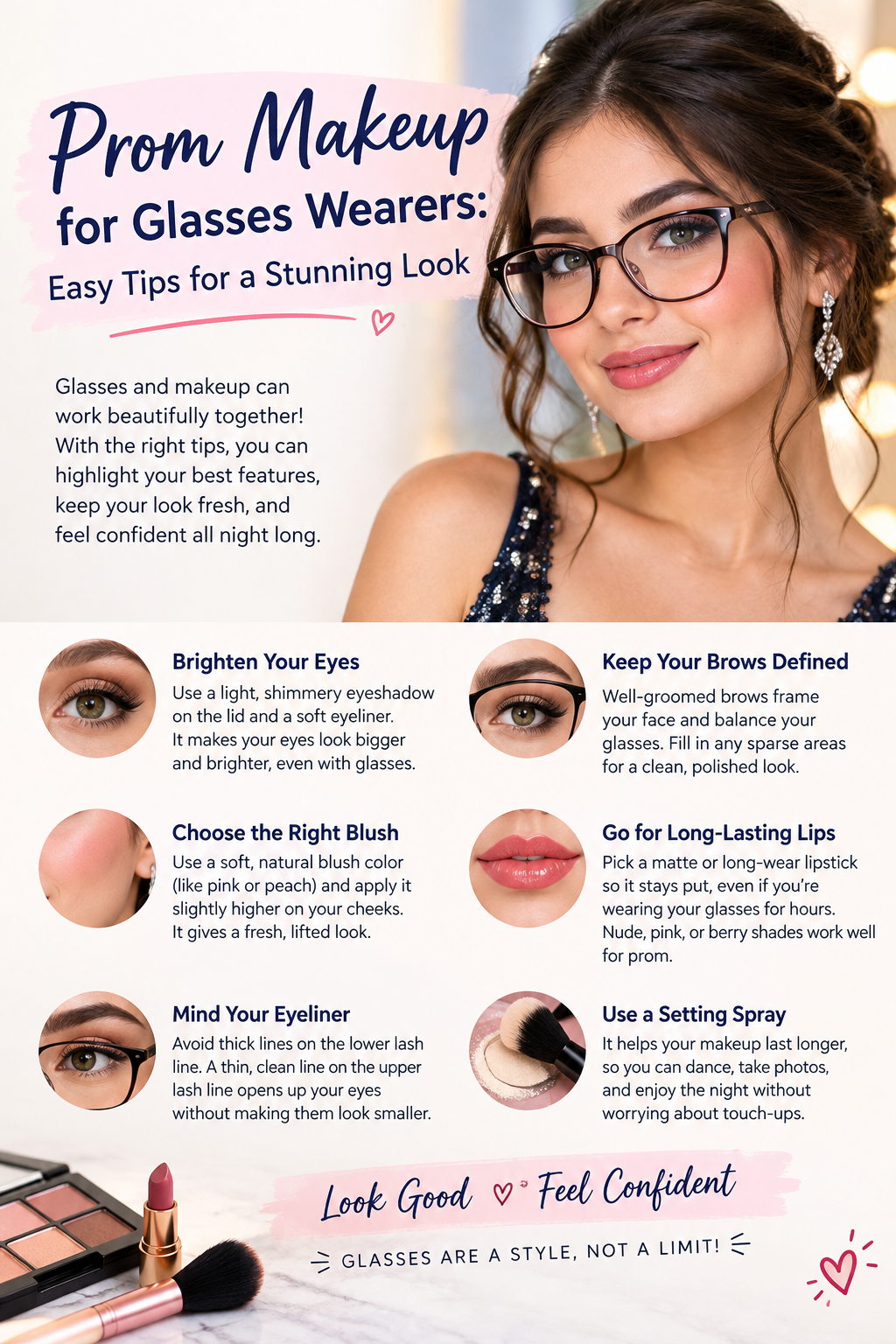 Prom Makeup Tips for Glasses Wearers